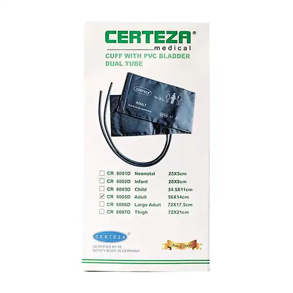 Cuff & Bladder (PVC) Dual tube (Standard, 56 x 14cm), Model # CR6005DP, Certeza