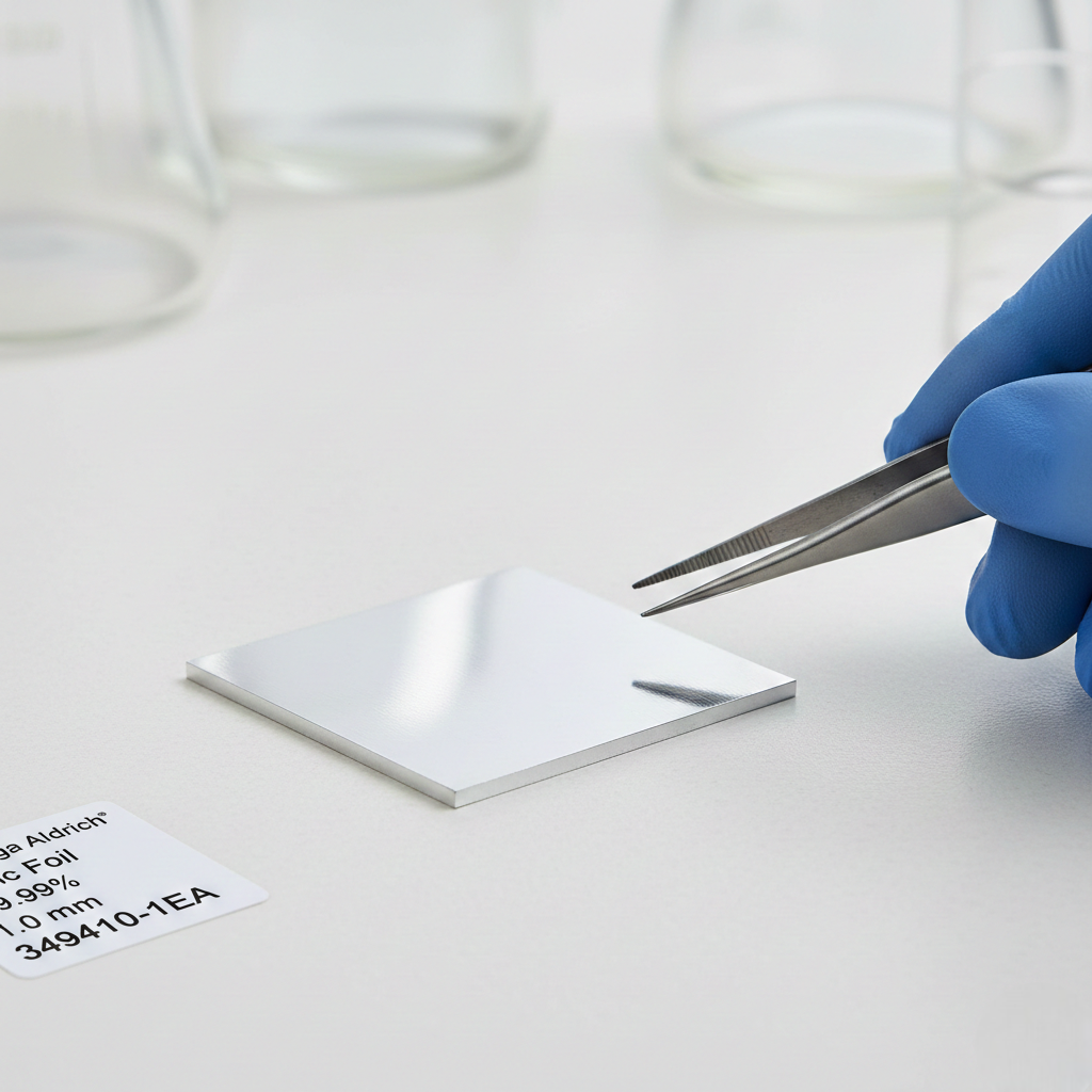 Zinc Foil, 1.0 mm Thickness, 99.99%, Cat # 349410-1EA, Sigma Aldrich