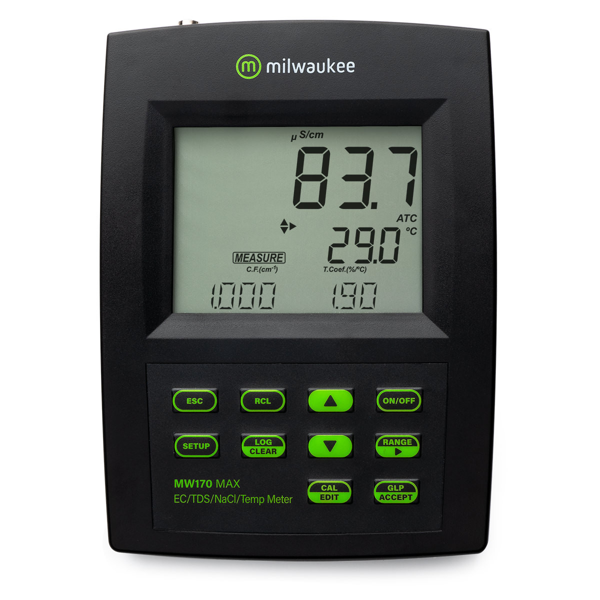 Digital Conductivity EC/TDS/NaCl/Temp Benchtop Meter, Model # MW170 Max, Milwaukee - Image 2