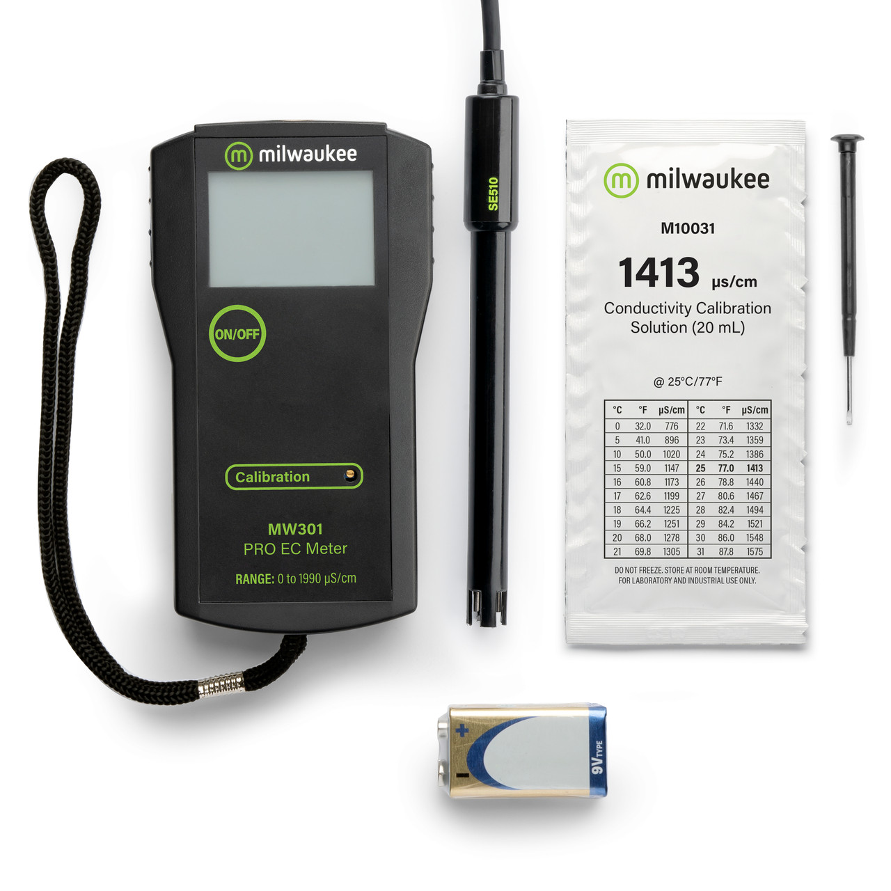 Conductivity Meter Portable 0 to 1990 µS/cm, Model # MW301, Milwaukee - Image 2