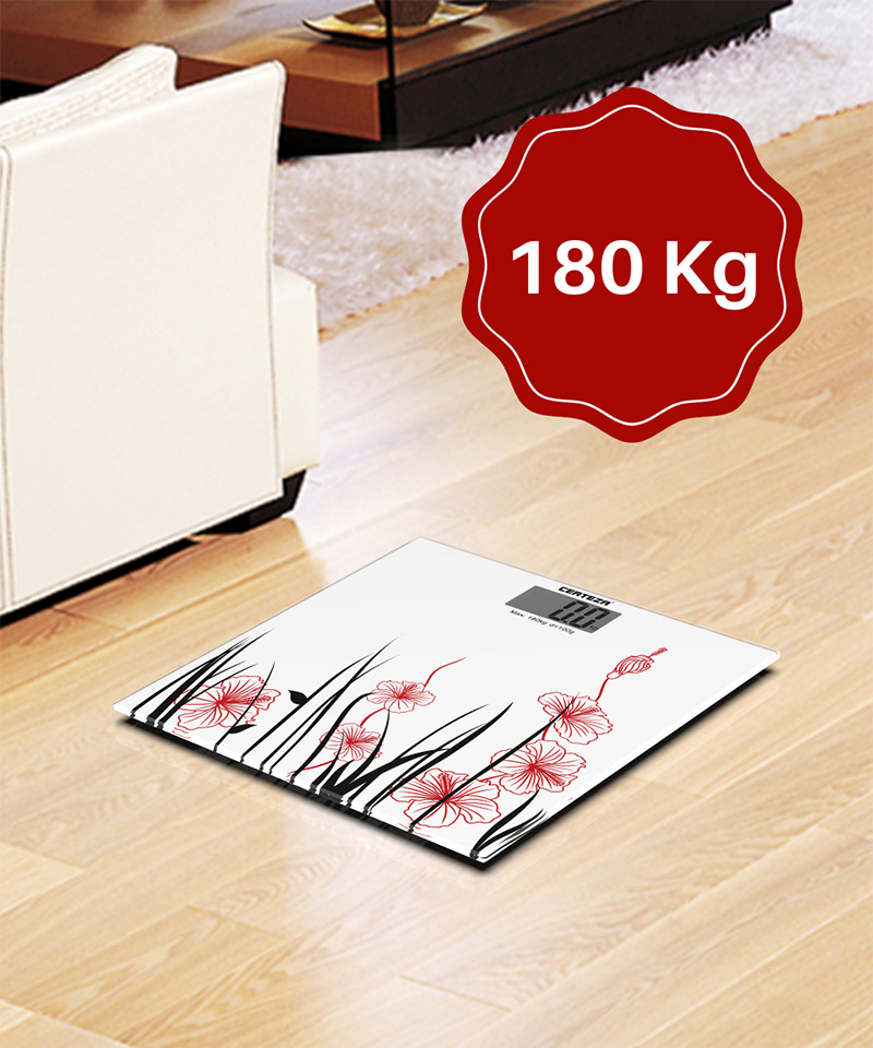 Glass Bathroom Scale with Design, 180 Kg, Model # GS808, Certeza - Image 2