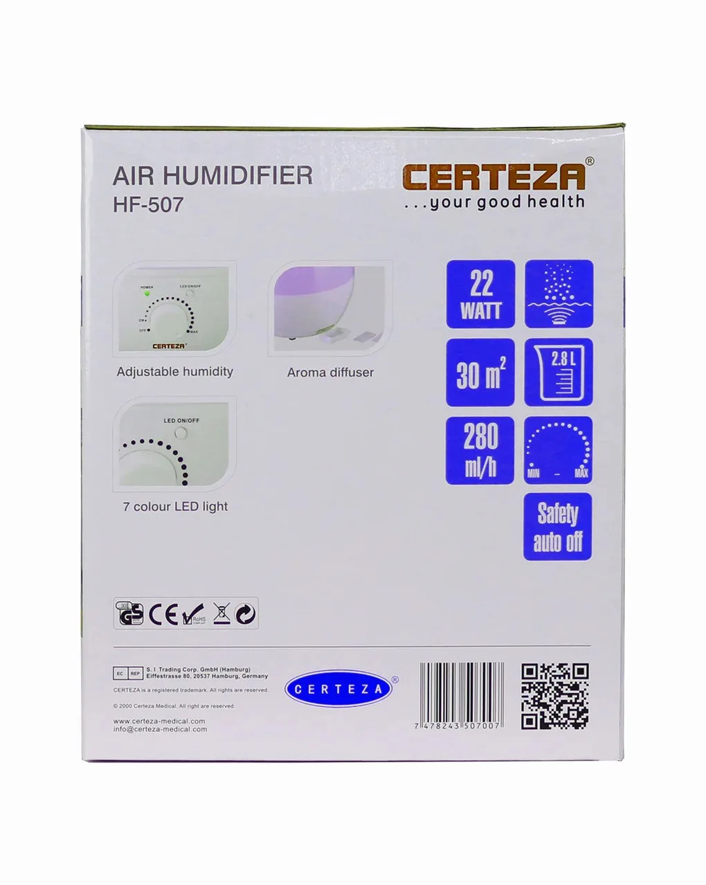 Air Humidifier, Model # HF507, Certeza - Image 3