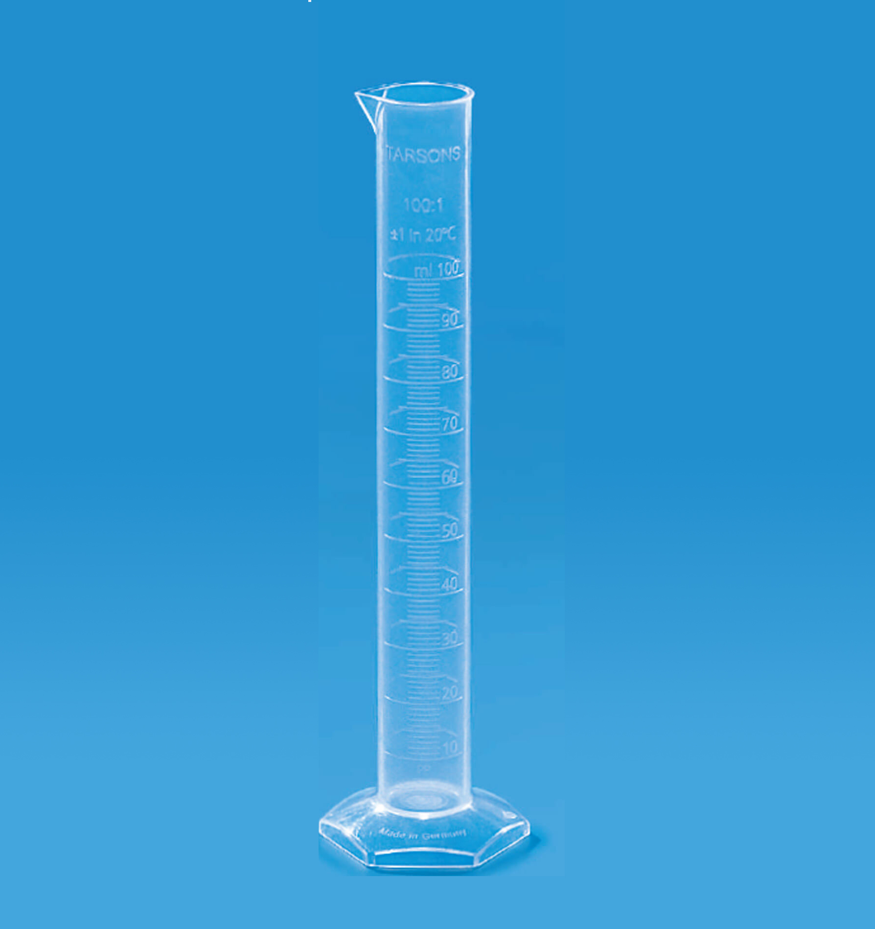 Measuring Cylinders, Class B, Molded Graduations, PMP Material – Tarsons (100 mL to 1000 mL)