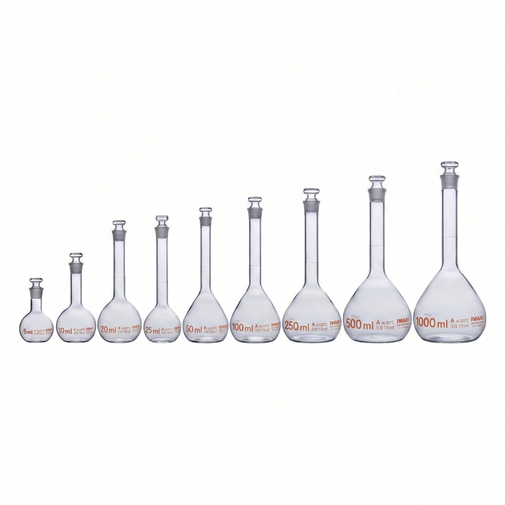 Volumetric Flasks, Class A Accuracy, Borosilicate Glass – IWAKI (5 mL to 1000 mL)