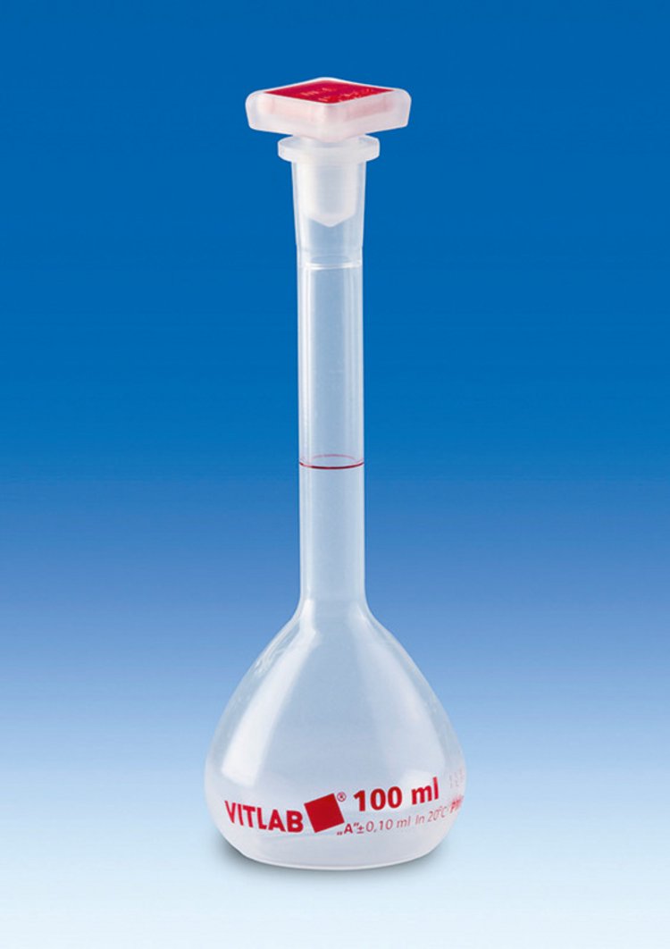 Polypropylene (PP) Volumetric Flasks, Class A-Style Accuracy – Vit-Lab Germany (25 mL to 250 mL)