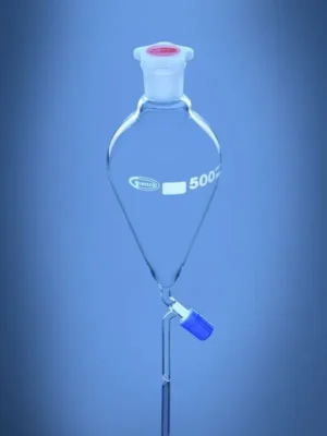 Separating Funnel, Pear Shape (ISO), Needle Valve Stopcock – Glassco