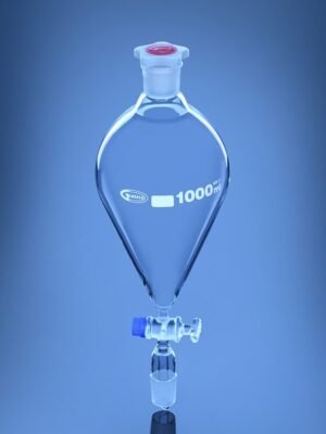 Separating Funnel, Pear Shape with Stem Inside Cone, Solid Glass Stopcock – Glassco
