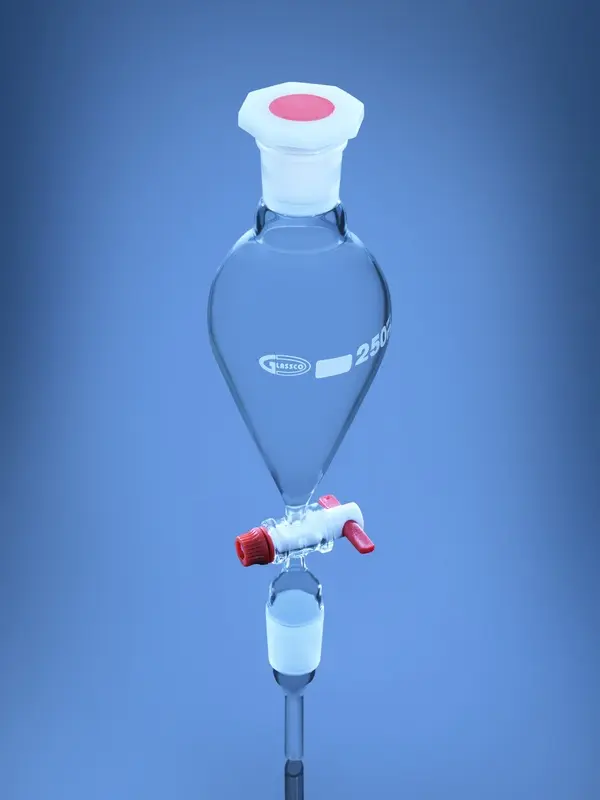 Separating Funnel, Pear Shape, PTFE Stopcock – Glassco