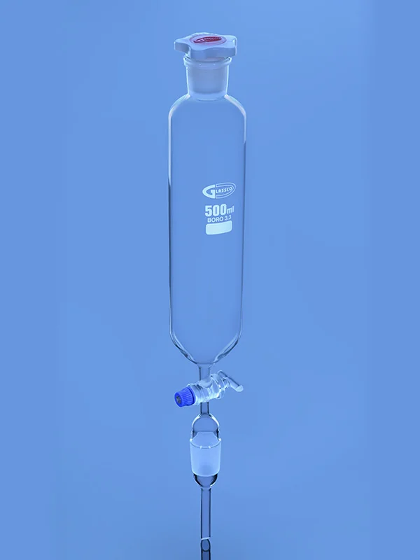 Separating Funnel, Cylindrical, Solid Glass Stopcock, DIN/ISO – Glassco