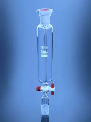 Pressure Equalizing Funnel, Cylindrical, PTFE Stopcock, DIN/ISO – Glassco