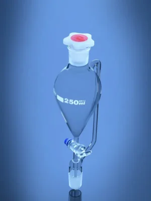 Pressure Equalizing Funnel, Pear Shape, Solid Glass Stopcock, DIN/ISO – Glassco