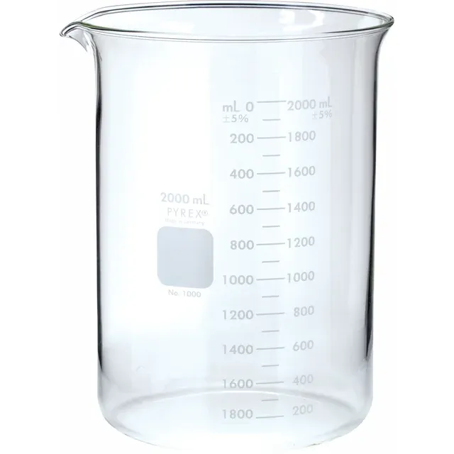 Glass Beaker, Low Form, Borosilicate Glass – PYREX (2000 mL)