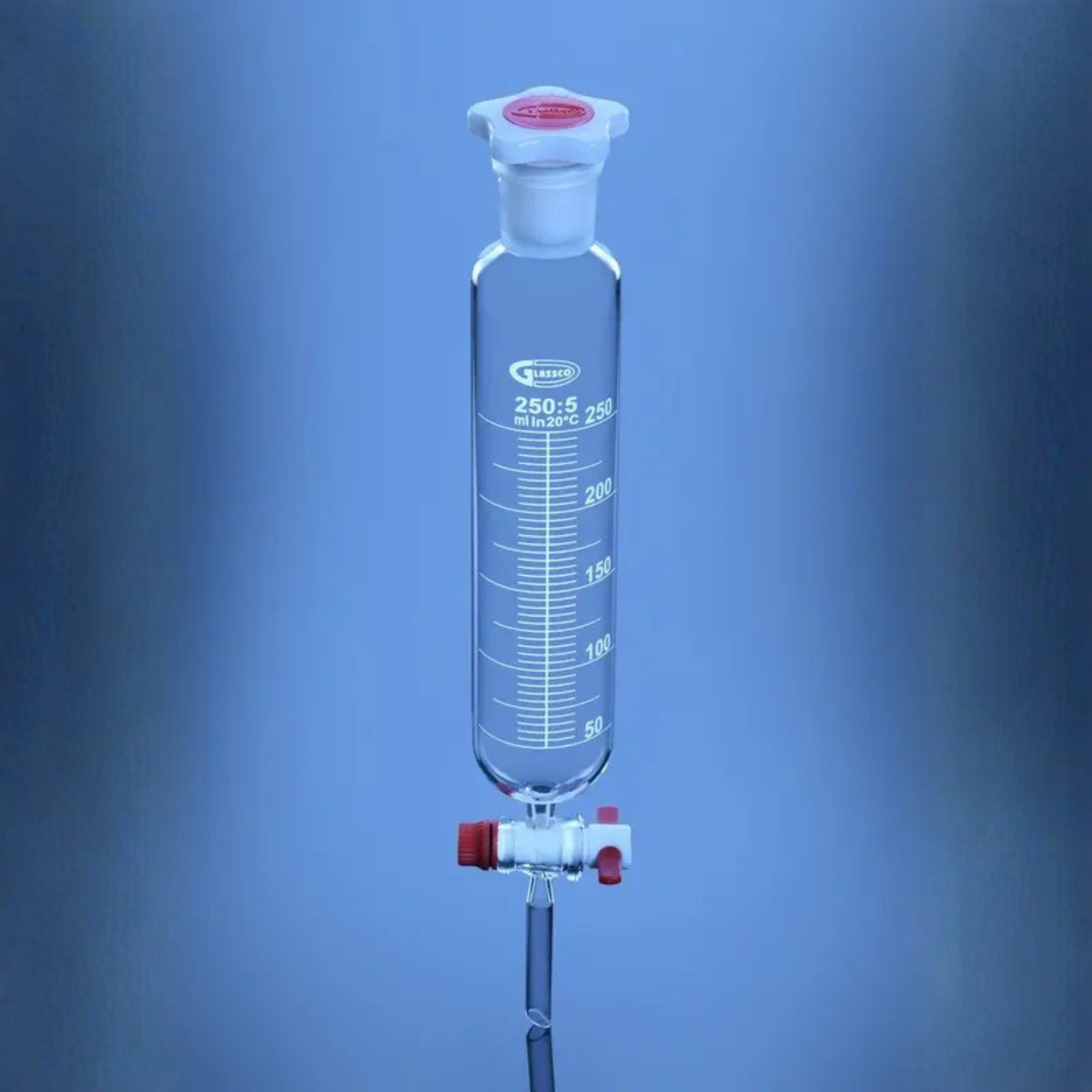 Dropping Funnel, Cylindrical, PTFE Stopcock, DIN/ISO – Glassco