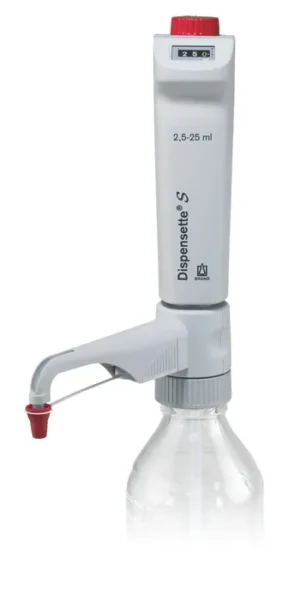 Dispensette® S Digital Bottle-Top Dispenser – BRAND | 0.1–50 mL, with & without Recirculation Valve