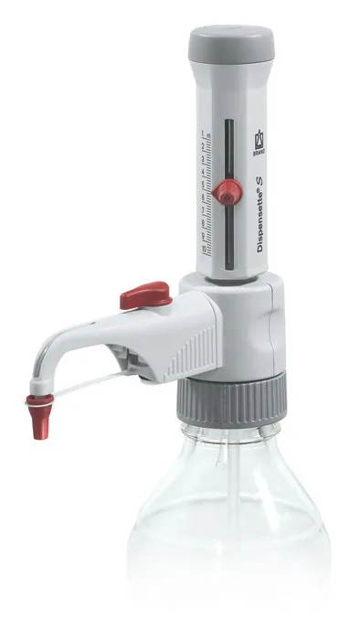 Dispensette® S Analog-Adjustable Bottle-Top Dispenser – BRAND | 0.1–100 mL, with & without Recirculation Valve