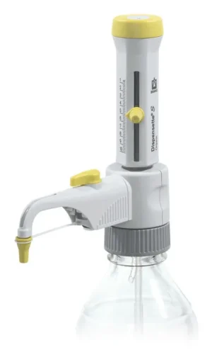 Dispensette® S Organic Analog-Adjustable Bottle-Top Dispenser – BRAND | 0.5–100 mL, with & without Recirculation Valve